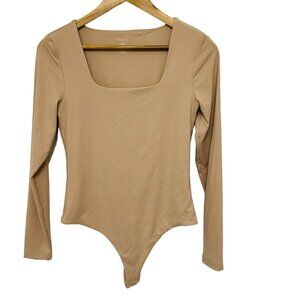 Nuuds Smooth Long Sleeve Bodysuit Womens Size M